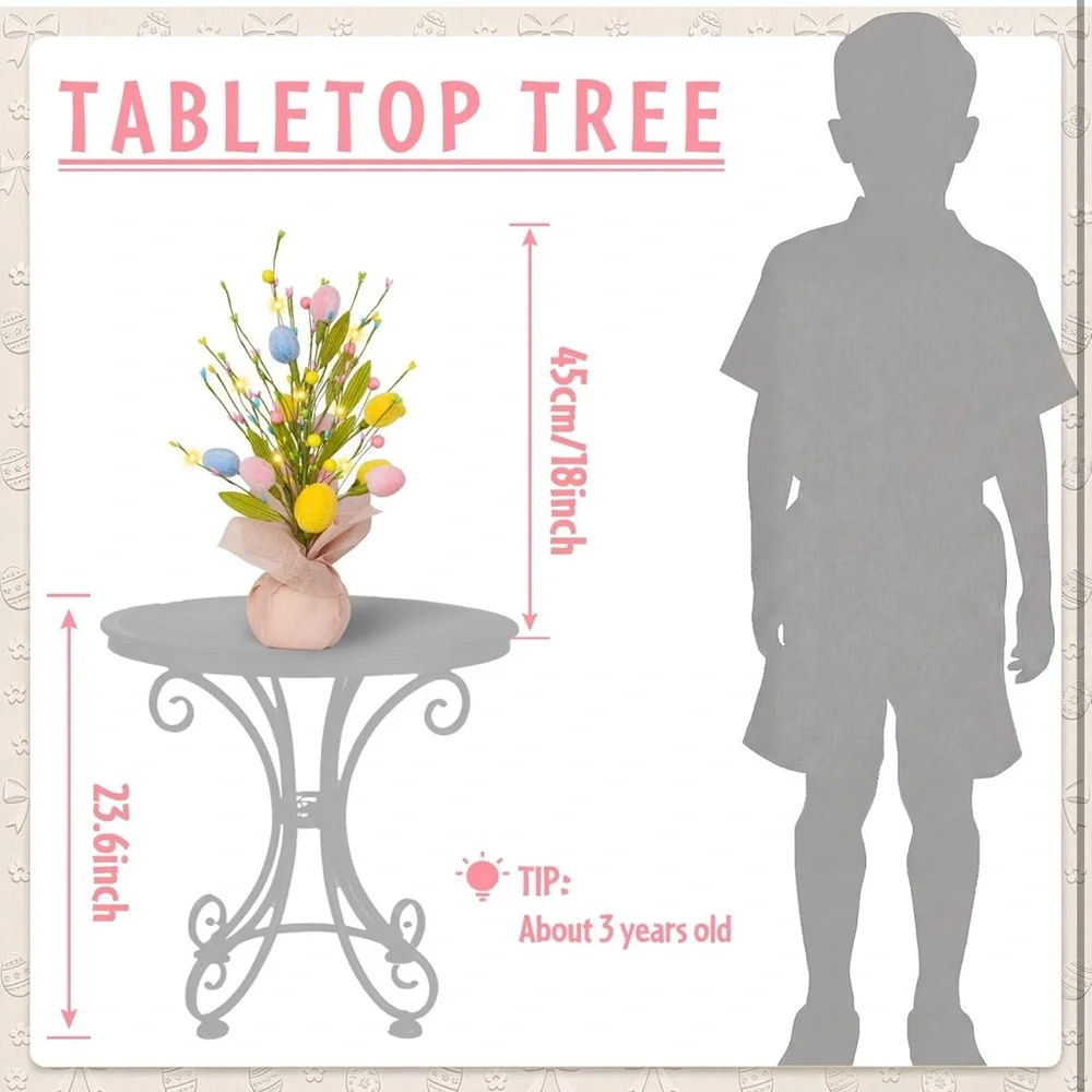 easter decorations 18 inch Easter tree with eggs and leg light